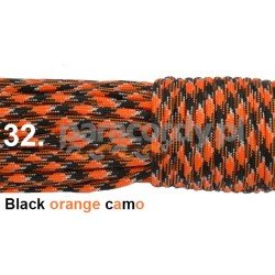 Paracord 550 linka kolor black orange camo
