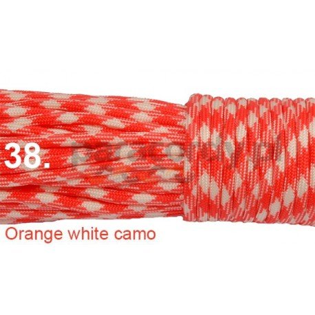 Paracord 550 linka kolor orange white camo