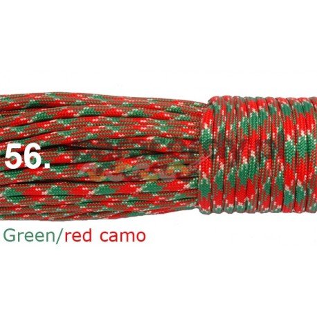 Paracord 550 linka kolor red green camo