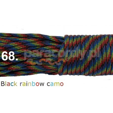 Paracord 550 linka kolor black rainbow