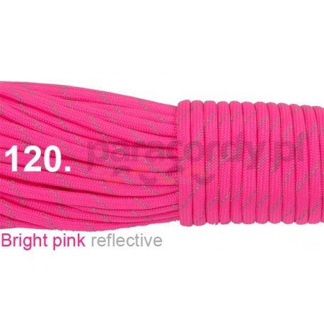 Paracord 550 linka kolor bright pink reflective