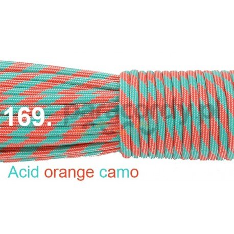 Paracord 550 linka kolor acid orange camo