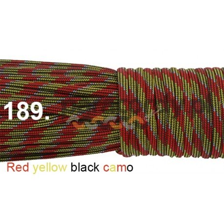 Paracord 550 linka kolor red yellow black camo