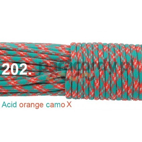 Paracord 550 linka kolor acid orange camo x