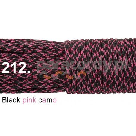 Paracord 550 linka kolor black pink camo