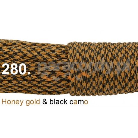 Paracord 550 linka kolor honey gold black camo