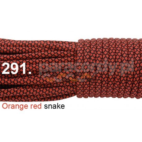 Paracord 550 linka kolor orange red snake